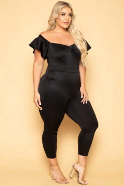 Plus Size Alice Off The Shoulder Jumpsuit - Black 6 Plus Size Alice Off The Shoulder Jumpsuit - Black -Kitchensuppliesdeal 06 15 22 279