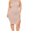 Plus Size Asymmetric Bandage Dress - Mocha 1 Plus Size Asymmetric Bandage Dress - Mocha -Kitchensuppliesdeal 2022 10 12 7037