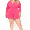 Plus Size Karine Romper - Fuchsia -Kitchensuppliesdeal IMG 4681