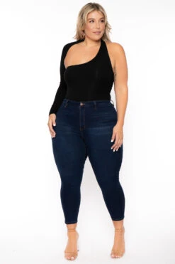 Plus Size Asymmetric Wrap Around Bodysuit - Black -Kitchensuppliesdeal curvy sense bralettes and bodysuits plus size asymmetric wrap around bodysuit black 30026296098913