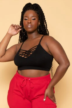 Plus Size Caged Bralette - Black 5 Plus Size Caged Bralette - Black -Kitchensuppliesdeal curvy sense bralettes and bodysuits plus size caged bralette black 29708954402913