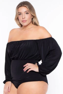 Plus Size Kalia Bodysuit - Black -Kitchensuppliesdeal curvy sense bralettes and bodysuits plus size kalia bodysuit black 29266078138465