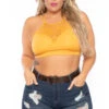 Plus Size Lace Trim Bralette - Ash Mustard 2 Plus Size Lace Trim Bralette - Ash Mustard -Kitchensuppliesdeal curvy sense bralettes and bodysuits plus size lace trim bralette ash mustard 30044155740257