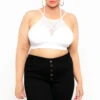 Plus Size Lace Trim Bralette - White -Kitchensuppliesdeal curvy sense bralettes and bodysuits plus size lace trim bralette white 29445246058593