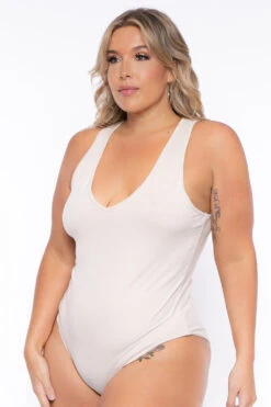 Ambiance Plus Size V-Neck Bodysuit - Nude 4 Ambiance Plus Size V-Neck Bodysuit - Nude -Kitchensuppliesdeal curvy sense bralettes and bodysuits plus size v neck bodysuit nude 29448667594849