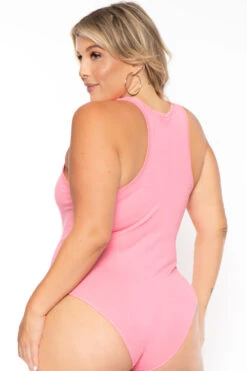 Ambiance Plus Size V-Neck Bodysuit - Pink 5 Ambiance Plus Size V-Neck Bodysuit - Pink -Kitchensuppliesdeal curvy sense bralettes and bodysuits plus size v neck bodysuit pink 30026058104929