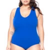 Ambiance Plus Size V-Neck Bodysuit - Royal Blue 1 Ambiance Plus Size V-Neck Bodysuit - Royal Blue -Kitchensuppliesdeal curvy sense bralettes and bodysuits plus size v neck bodysuit royal blue 29270614081633