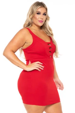 Plus Size Adalyn Caged Dress - Red -Kitchensuppliesdeal curvy sense dresses plus size adalyn caged dress red 30234157776993