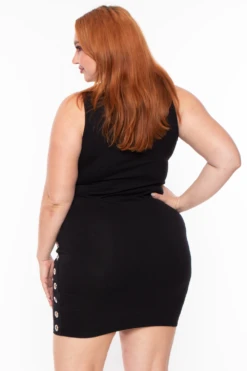 Plus Size Adeline Grommet Dress - Black 6 Plus Size Adeline Grommet Dress - Black -Kitchensuppliesdeal curvy sense dresses plus size adeline grommet dress black 30023310180449