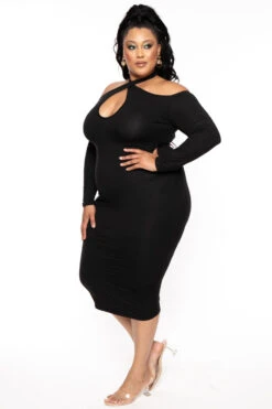 Plus Size Aida Cross Bodycon Dress - Black 5 Plus Size Aida Cross Bodycon Dress - Black -Kitchensuppliesdeal curvy sense dresses plus size aida cross bodycon dress black 30074130104417