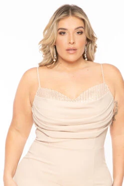 Plus Size Alevia High Slit Maxi Gown- Beige 5 Plus Size Alevia High Slit Maxi Gown- Beige -Kitchensuppliesdeal curvy sense dresses plus size alevia high slit maxi gown beige 30707864272993