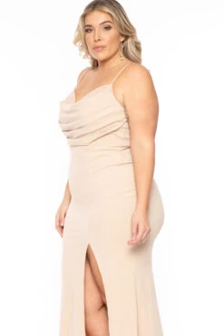 Plus Size Alevia High Slit Maxi Gown- Beige 7 Plus Size Alevia High Slit Maxi Gown- Beige -Kitchensuppliesdeal curvy sense dresses plus size alevia high slit maxi gown beige 30707890716769