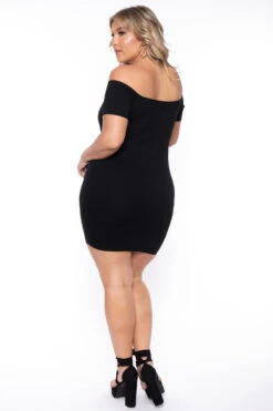 Plus Size Aliz Grommet Bodycon Dress- Black 7 Plus Size Aliz Grommet Bodycon Dress- Black -Kitchensuppliesdeal curvy sense dresses plus size aliz grommet bodycon dress black 29448427176033