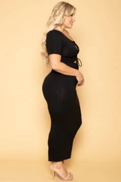 Plus Size Alyona Bodycon Dress- Black 5 Plus Size Alyona Bodycon Dress- Black -Kitchensuppliesdeal curvy sense dresses plus size alyona bodycon dress black 29702677725281