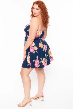 Plus Size Amaryllis Floral Flare Dress - Navy 6 Plus Size Amaryllis Floral Flare Dress - Navy -Kitchensuppliesdeal curvy sense dresses plus size amaryllis floral flare dress navy 29883555348577