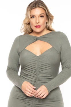 Plus Size Amry Bodycon Cutout Dress - Olive 6 Plus Size Amry Bodycon Cutout Dress - Olive -Kitchensuppliesdeal curvy sense dresses plus size amry bodycon cutout dress olive 30336948600929