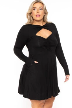 Plus Size Amry Flare Cutout Dress - Black 4 Plus Size Amry Flare Cutout Dress - Black -Kitchensuppliesdeal curvy sense dresses plus size amry flare cutout dress black 30103262396513