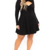 Plus Size Amry Flare Cutout Dress - Black 2 Plus Size Amry Flare Cutout Dress - Black -Kitchensuppliesdeal curvy sense dresses plus size amry flare cutout dress black 30103263182945