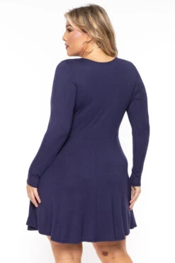 Plus Size Amry Flare Cutout Dress - Navy -Kitchensuppliesdeal curvy sense dresses plus size amry flare cutout dress navy 30453321400417