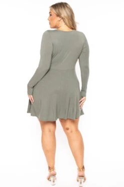 Plus Size Amry Flare Cutout Dress - Olive 6 Plus Size Amry Flare Cutout Dress - Olive -Kitchensuppliesdeal curvy sense dresses plus size amry flare cutout dress olive 30103291625569