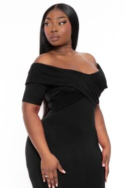 Plus Size Anadora Off The Shoulder Dress- Black -Kitchensuppliesdeal curvy sense dresses plus size anadora off the shoulder dress black 32126736990305