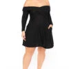 Plus Size Annabell Sweater Flare Dress - Black 2 Plus Size Annabell Sweater Flare Dress - Black -Kitchensuppliesdeal curvy sense dresses plus size annabell sweater flare dress black 30714767573089
