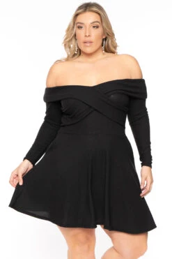 Plus Size Annabell Sweater Flare Dress - Black 4 Plus Size Annabell Sweater Flare Dress - Black -Kitchensuppliesdeal curvy sense dresses plus size annabell sweater flare dress black 30714767802465