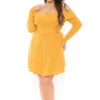 Plus Size Annabell Sweater Flare Dress - Mustard 1 Plus Size Annabell Sweater Flare Dress - Mustard -Kitchensuppliesdeal curvy sense dresses plus size annabell sweater flare dress mustard 30714822557793