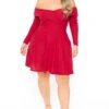 Plus Size Annabell Sweater Flare Dress - Red 1 Plus Size Annabell Sweater Flare Dress - Red -Kitchensuppliesdeal curvy sense dresses plus size annabell sweater flare dress red 30714804961377