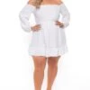 Plus Size Arabella Off The Shoulder Dress - White -Kitchensuppliesdeal curvy sense dresses plus size arabella off the shoulder dress white 31604154302561