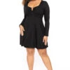 Plus Size Araseli Flare Dress - Black 1 Plus Size Araseli Flare Dress - Black -Kitchensuppliesdeal curvy sense dresses plus size araseli flare dress black 30324029063265