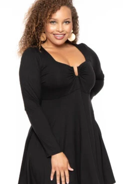 Plus Size Araseli Flare Dress - Black -Kitchensuppliesdeal curvy sense dresses plus size araseli flare dress black 30324030079073