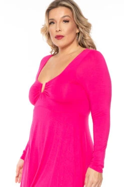 Plus Size Araseli Flare Dress - Fuchsia -Kitchensuppliesdeal curvy sense dresses plus size araseli flare dress fuchsia 31259572699233