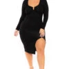 Plus Size Araseli Midi Dress - Black -Kitchensuppliesdeal curvy sense dresses plus size araseli midi dress black 30226899861601