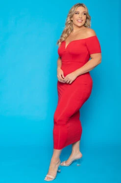 Plus Size Ari Bodycon Dress - Red -Kitchensuppliesdeal curvy sense dresses plus size ari bodycon dress red 29586635751521