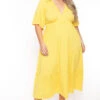 Plus Size Ariella Tiered Maxi Dress - Yellow -Kitchensuppliesdeal curvy sense dresses plus size ariella tiered maxi dress yellow 31754762387553