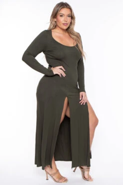 Plus Size Astrid Maxi Dress - Olive 5 Plus Size Astrid Maxi Dress - Olive -Kitchensuppliesdeal curvy sense dresses plus size astrid maxi dress olive 29885444685921