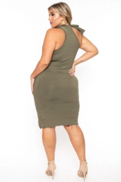 Plus Size Asymmetric Bandage Dress - Olive 5 Plus Size Asymmetric Bandage Dress - Olive -Kitchensuppliesdeal curvy sense dresses plus size asymmetric bandage dress olive 30074266845281