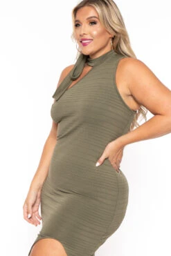 Plus Size Asymmetric Bandage Dress - Olive 6 Plus Size Asymmetric Bandage Dress - Olive -Kitchensuppliesdeal curvy sense dresses plus size asymmetric bandage dress olive 30074266943585