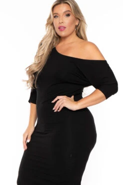 Plus Size Asymmetric Knit Dress - Black 7 Plus Size Asymmetric Knit Dress - Black -Kitchensuppliesdeal curvy sense dresses plus size asymmetric knit dress black 30025549348961