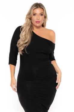 Plus Size Asymmetric Knit Dress - Black 8 Plus Size Asymmetric Knit Dress - Black -Kitchensuppliesdeal curvy sense dresses plus size asymmetric knit dress black 30025549807713