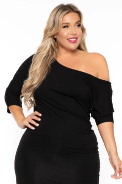 Plus Size Asymmetric Knit Dress - Black 10 Plus Size Asymmetric Knit Dress - Black -Kitchensuppliesdeal curvy sense dresses plus size asymmetric knit dress black 30025558360161