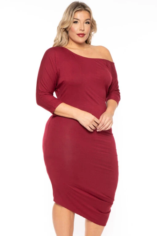 Plus Size Asymmetric Knit Dress - Burgundy 8 Plus Size Asymmetric Knit Dress - Burgundy -Kitchensuppliesdeal curvy sense dresses plus size asymmetric knit dress burgundy 30453949694049