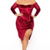 Plus Size Ava Velour Draped Dress- Burgundy 2 Plus Size Ava Velour Draped Dress- Burgundy -Kitchensuppliesdeal curvy sense dresses plus size ava velour draped dress burgundy 31694799831137