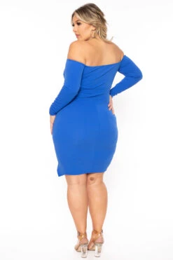 Plus Size Avi Front Draped Dress- Royal Blue 5 Plus Size Avi Front Draped Dress- Royal Blue -Kitchensuppliesdeal curvy sense dresses plus size avi front draped dress royal blue 30932072497249