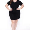 Plus Size Basic T-Shirt Dress - Black 1 Plus Size Basic T-Shirt Dress - Black -Kitchensuppliesdeal curvy sense dresses plus size basic t shirt dress black 29448131444833