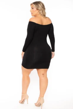Plus Size Betsy Front Knot Dress - Black -Kitchensuppliesdeal curvy sense dresses plus size betsy front knot dress black 30102735913057