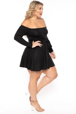 Plus Size Betsy Front Tie Flare Dress - Black 5 Plus Size Betsy Front Tie Flare Dress - Black -Kitchensuppliesdeal curvy sense dresses plus size betsy front tie flare dress black 30317019005025