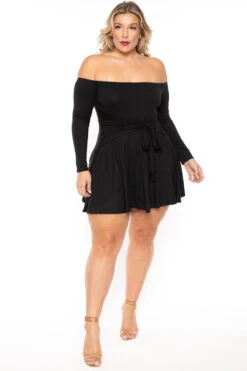 Plus Size Betsy Front Tie Flare Dress - Black 3 Plus Size Betsy Front Tie Flare Dress - Black -Kitchensuppliesdeal curvy sense dresses plus size betsy front tie flare dress black 30317019299937