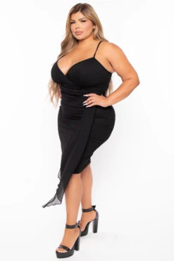 Plus Size Bianca Cami Strap Dress - Black 4 Plus Size Bianca Cami Strap Dress - Black -Kitchensuppliesdeal curvy sense dresses plus size bianca cami strap dress black 29884306948193
